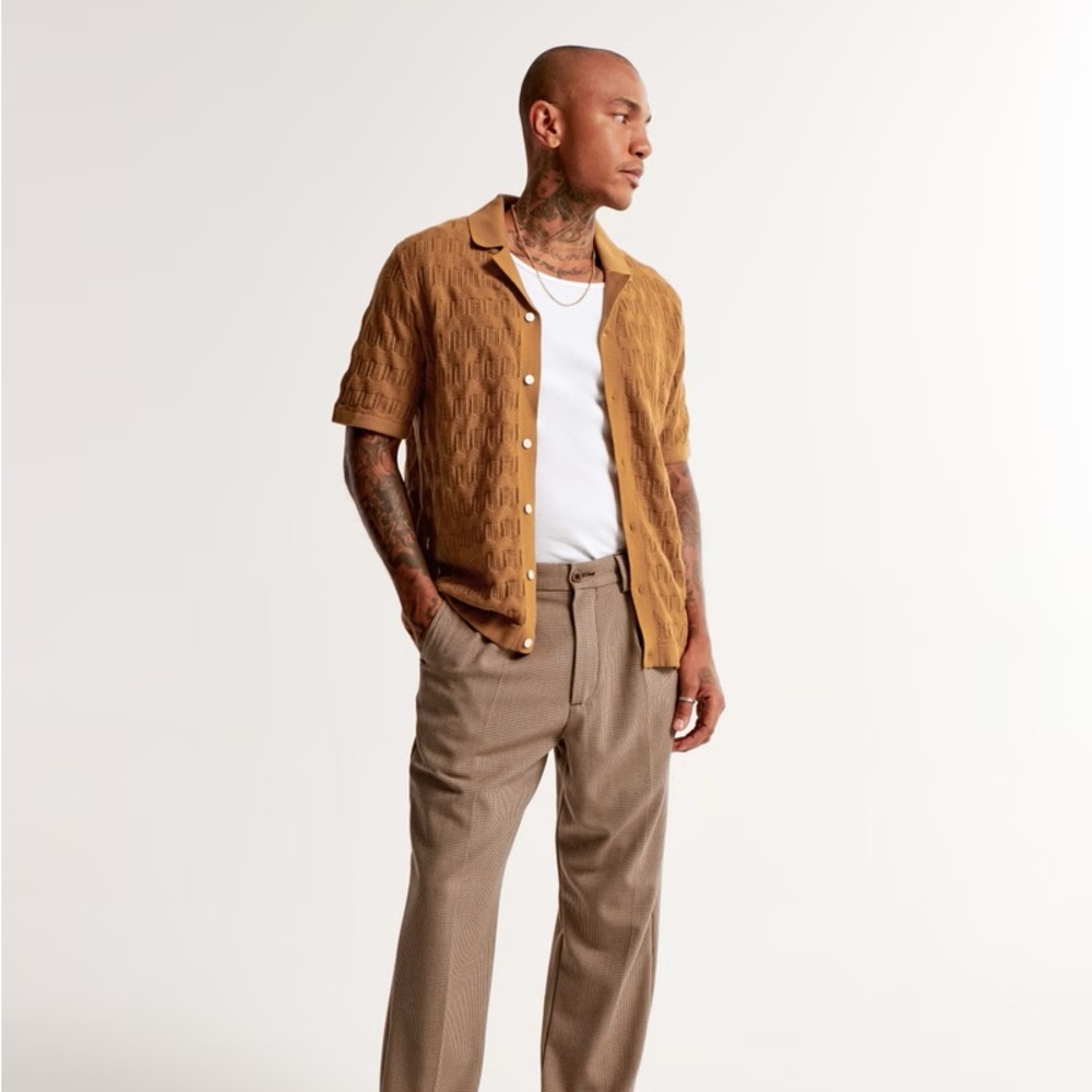 Retro Stitch Button-Through Sweater Polo
